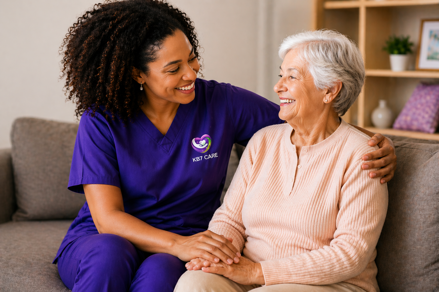 KB7 CARE support worker with client